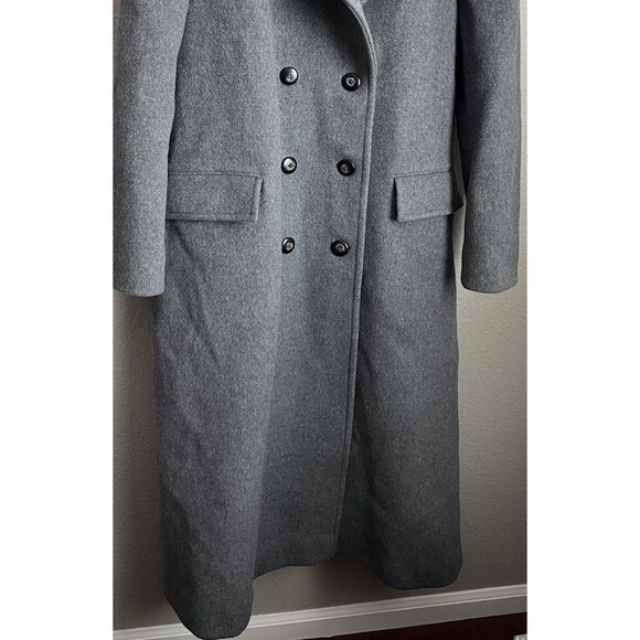 Vtg Pendleton Women's L 100% Virgin Wool Double Breasted Long Overcoat USA -Gray - Picture 3 of 14